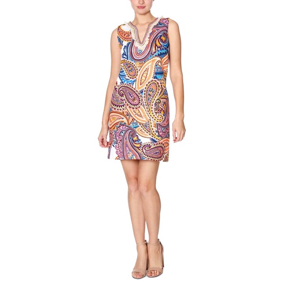 🪸 LAUNDRY by SHELLI SEGAL Paisley & Fringe Shift Dress - Picture 10 of 10